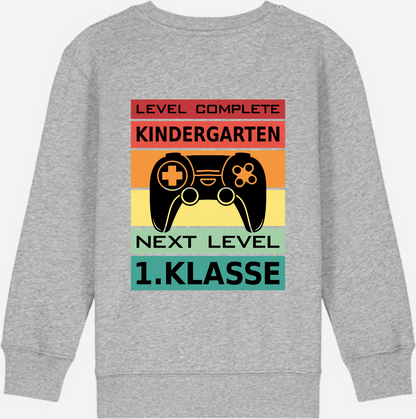 Einschulung Sweatshirt: Next Level 1. Klasse – Personalisiert - Heather Grey