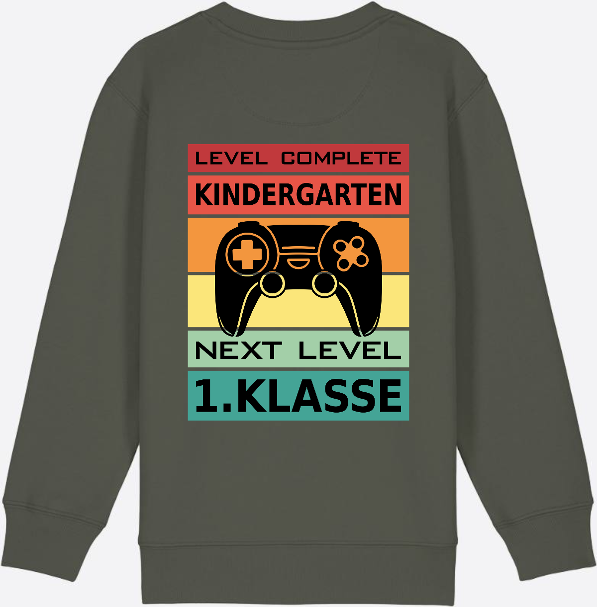 Einschulung Sweatshirt: Next Level 1. Klasse – Personalisiert - Khaki
