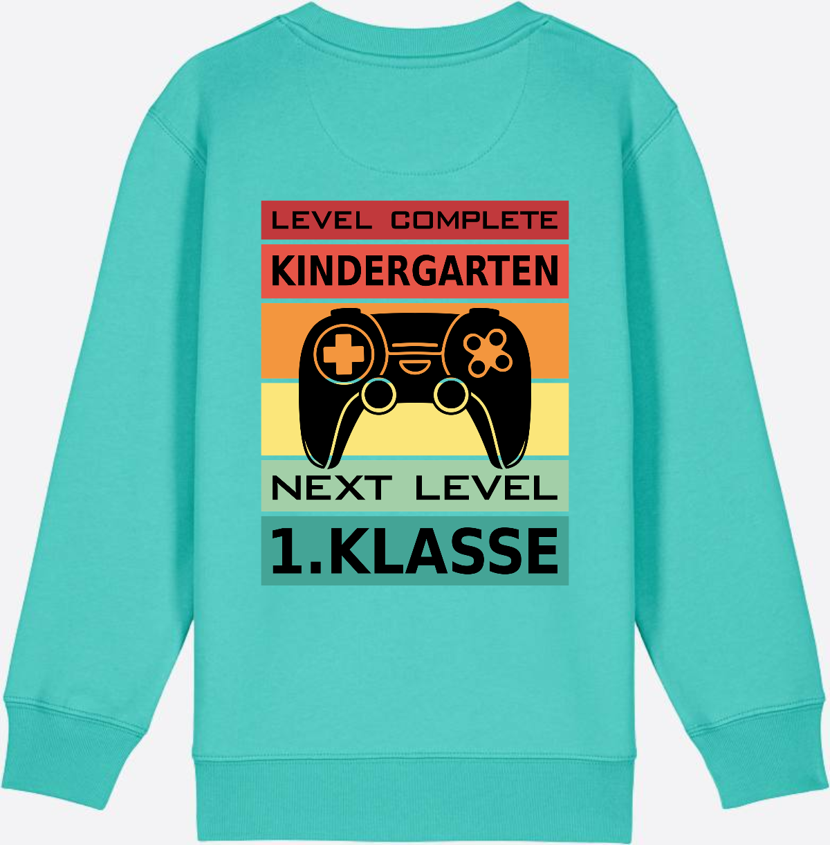 Einschulung Sweatshirt: Next Level 1. Klasse – Personalisiert - Pool Blue