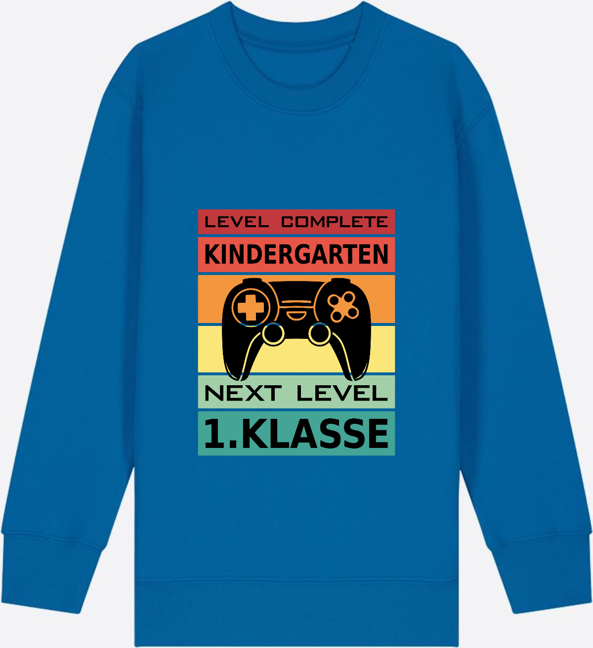 Einschulung Sweatshirt: Next Level 1. Klasse – Personalisiert - Royal Blue Herzseite