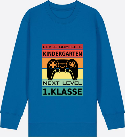 Einschulung Sweatshirt: Next Level 1. Klasse – Personalisiert - Royal Blue Herzseite
