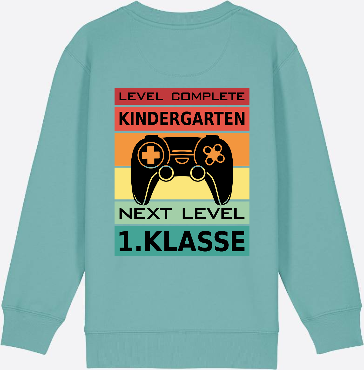 Einschulung Sweatshirt: Next Level 1. Klasse – Personalisiert - Teal Monstera