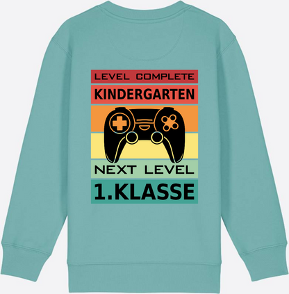 Einschulung Sweatshirt: Next Level 1. Klasse – Personalisiert - Teal Monstera
