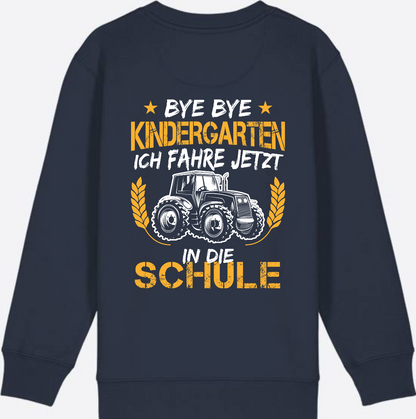 Einschulung Sweatshirt Traktor – Bye Bye Kindergarten - French Navy
