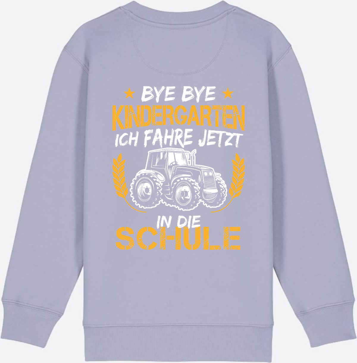 Einschulung Sweatshirt Traktor – Bye Bye Kindergarten - Lavender