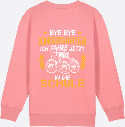 Einschulung Sweatshirt Traktor – Bye Bye Kindergarten - Pink Joy