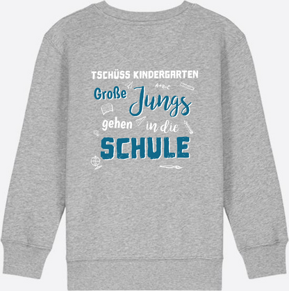 Einschulung Sweatshirt: Tschüss Kindergarten Große Jungs - Heather Grey