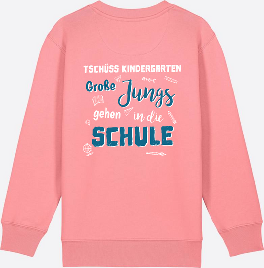 Einschulung Sweatshirt: Tschüss Kindergarten Große Jungs - Pink Joy