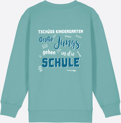 Einschulung Sweatshirt: Tschüss Kindergarten Große Jungs - Teal Monstera
