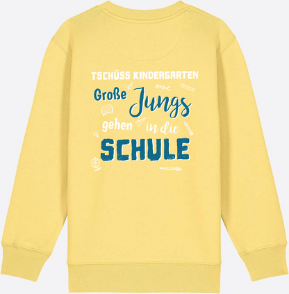 Einschulung Sweatshirt: Tschüss Kindergarten Große Jungs - Viva Yellow
