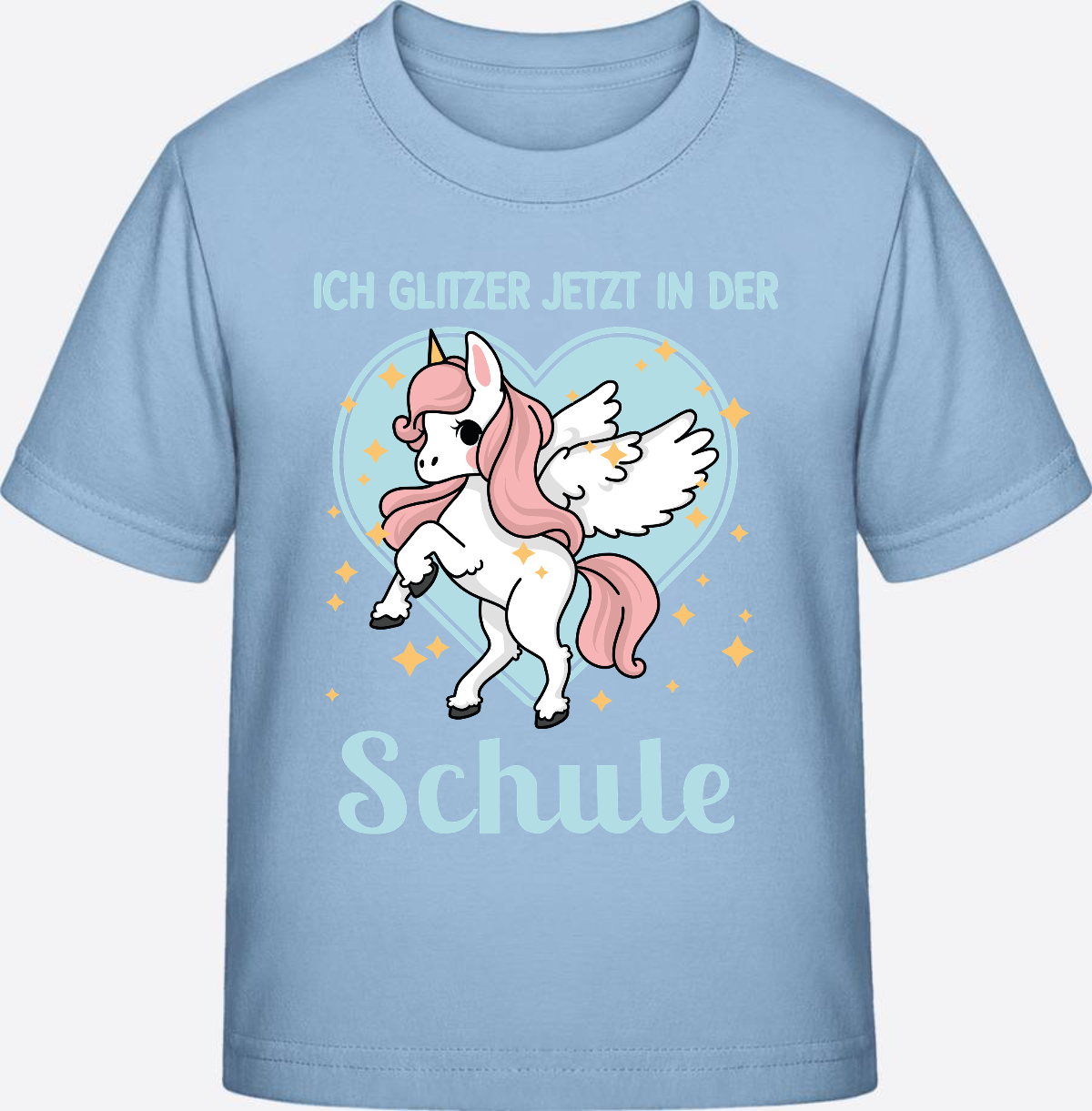 Einschulung T-Shirt Einhorn – Ich glitzer jetzt in der Schule - Blue Soul