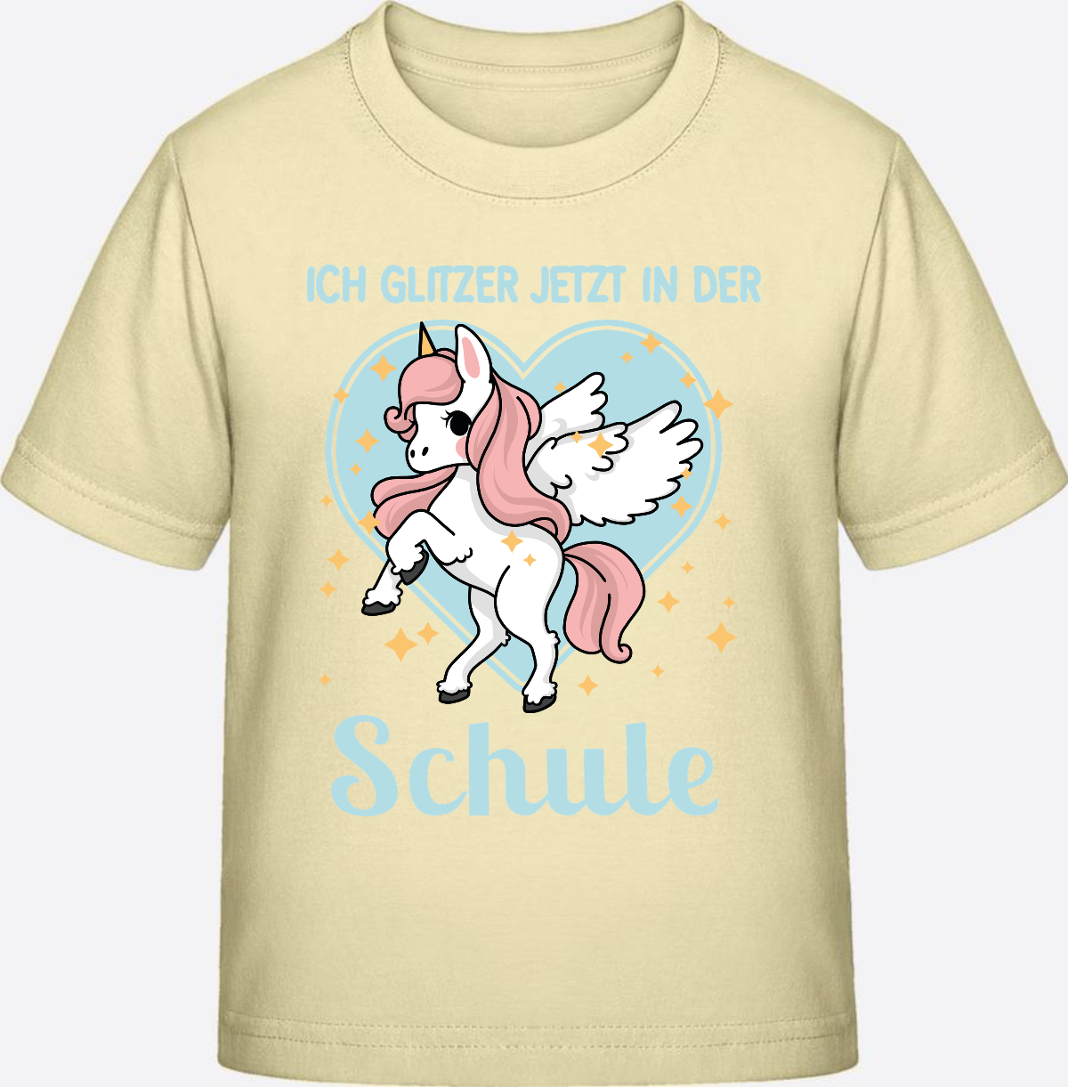 Einschulung T-Shirt Einhorn – Ich glitzer jetzt in der Schule - Butter