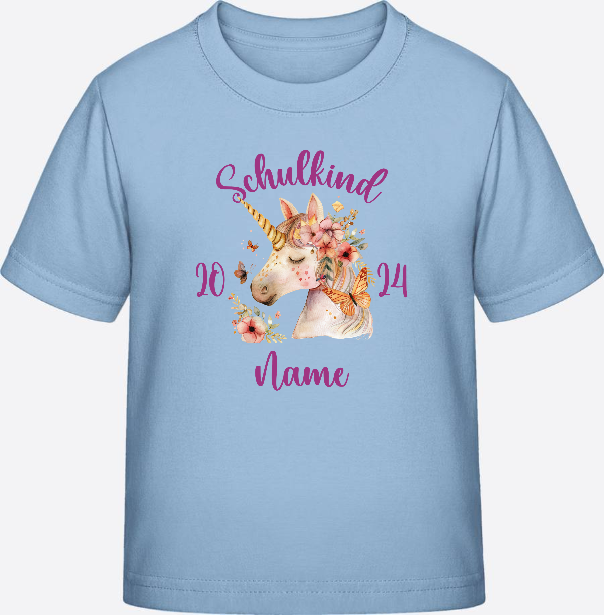 Einschulung T-Shirt für Mädchen – Personalisiert mit Namen - Blue Soul