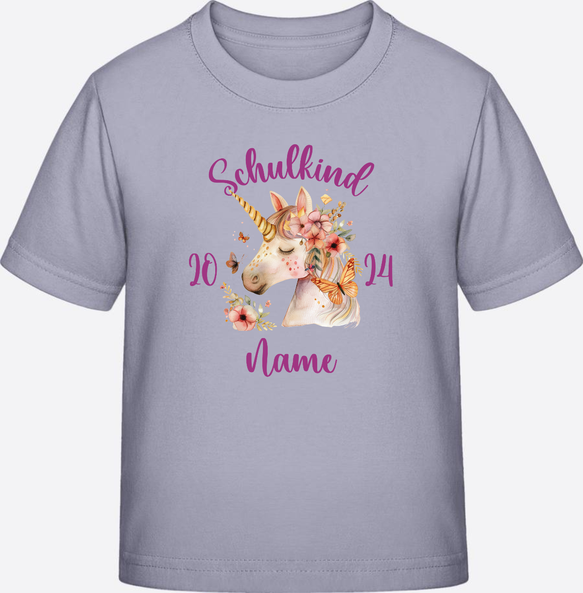 Einschulung T-Shirt für Mädchen – Personalisiert mit Namen - Lavender