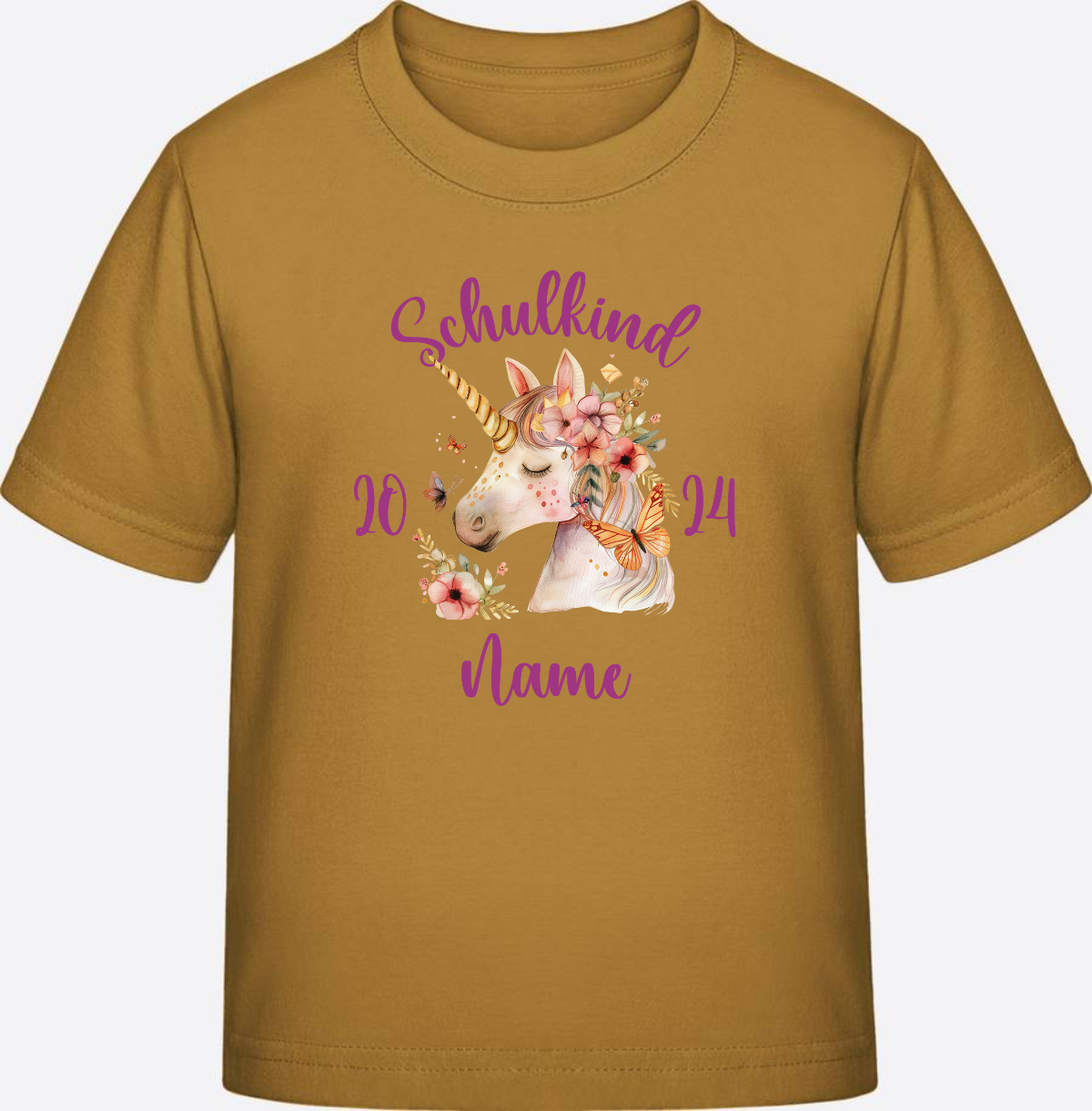 Einschulung T-Shirt für Mädchen – Personalisiert mit Namen - Ochre