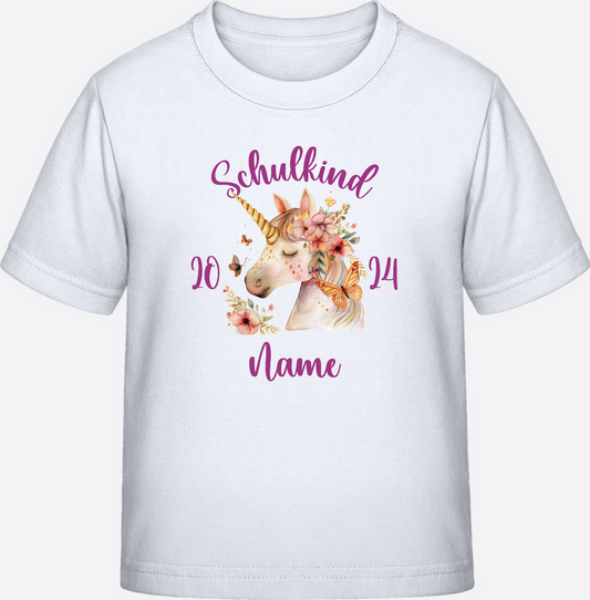 Einschulung T-Shirt für Mädchen – Personalisiert mit Namen - White