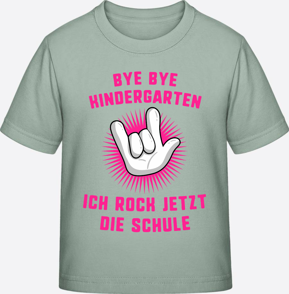 Einschulung T-Shirt "Ich rock die Schule" Fuchsia mit Name - Aloe