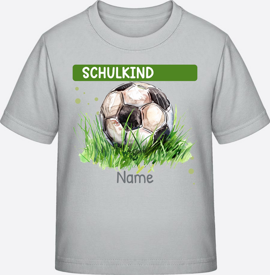 Einschulung T-Shirt mit Namen – Geschenk zum Schulstart - Pacific Grey
