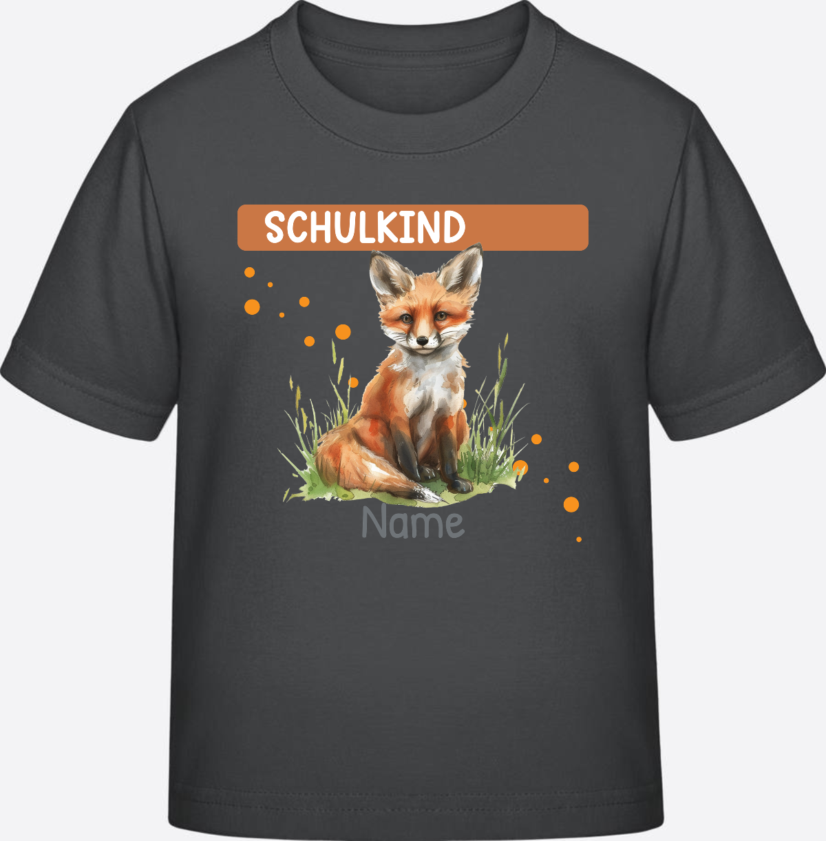 Einschulung T-Shirt mit Wunschnamen – Geschenk zum Schulstart - Anthracite