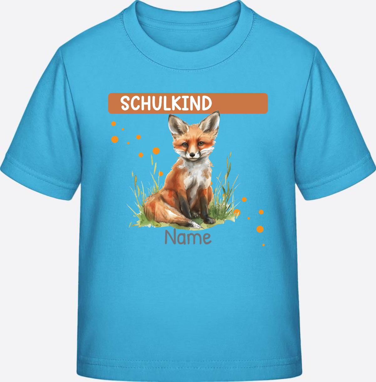 Einschulung T-Shirt mit Wunschnamen – Geschenk zum Schulstart - Aqua Blue
