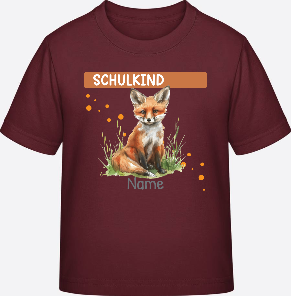 Einschulung T-Shirt mit Wunschnamen – Geschenk zum Schulstart - Burgundy