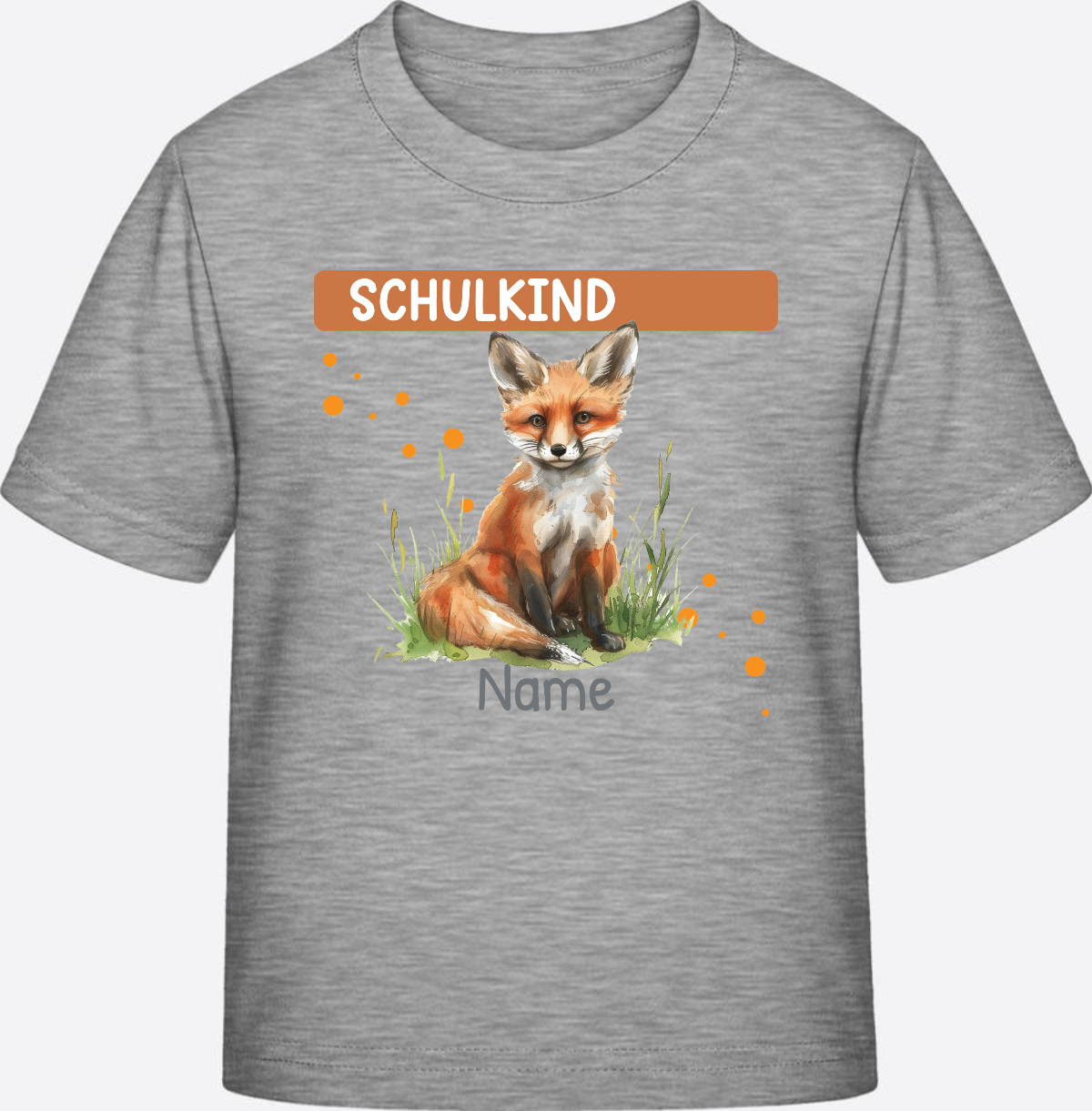 Einschulung T-Shirt mit Wunschnamen – Geschenk zum Schulstart - Heather Grey