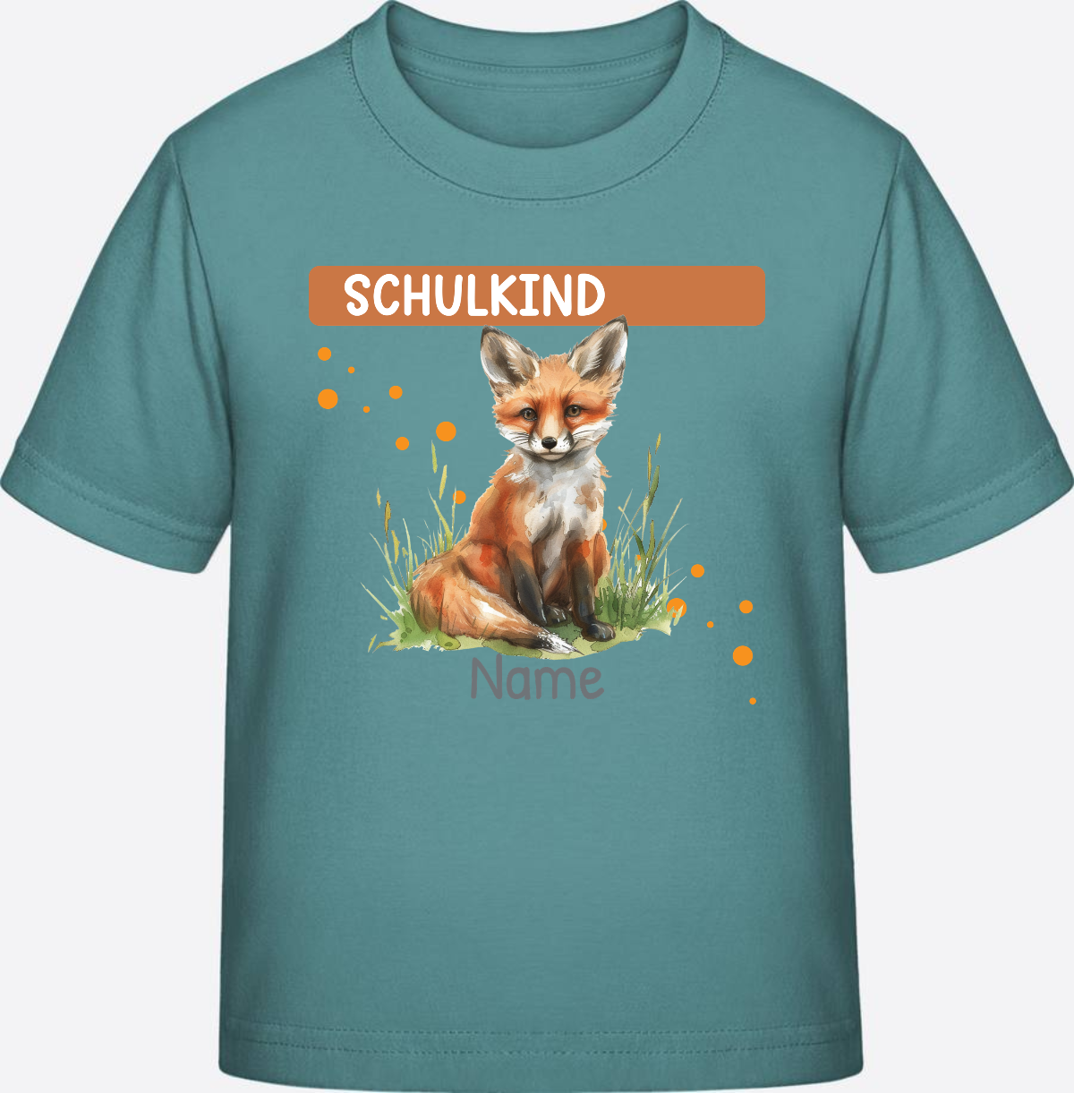 Einschulung T-Shirt mit Wunschnamen – Geschenk zum Schulstart - Teal Monstera