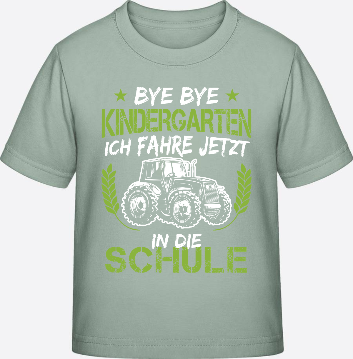 Einschulung T-Shirt Traktor – Bye Bye Kindergarten - Aloe