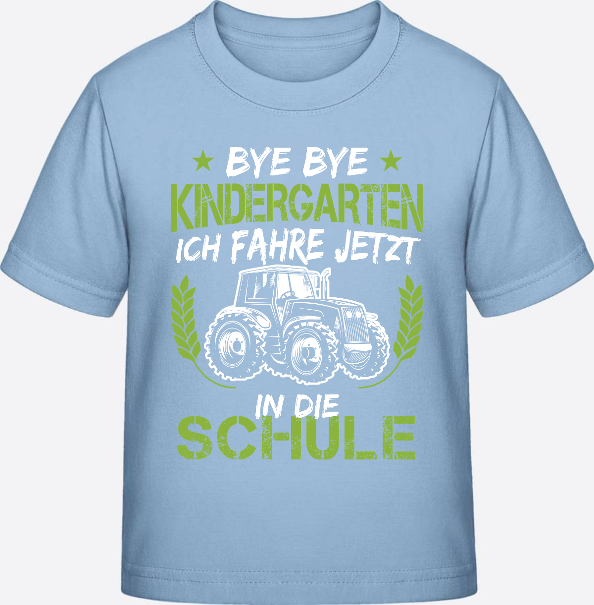 Einschulung T-Shirt Traktor – Bye Bye Kindergarten - Blue Soul