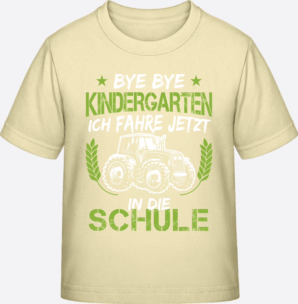 Einschulung T-Shirt Traktor – Bye Bye Kindergarten - Butter