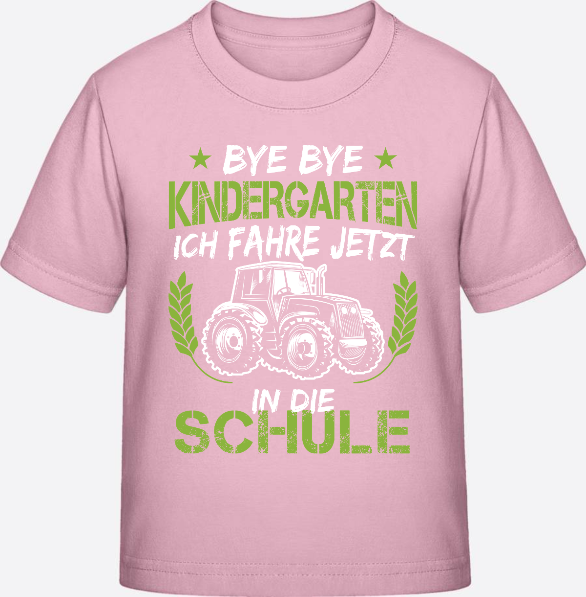 Einschulung T-Shirt Traktor – Bye Bye Kindergarten - Cotton Pink