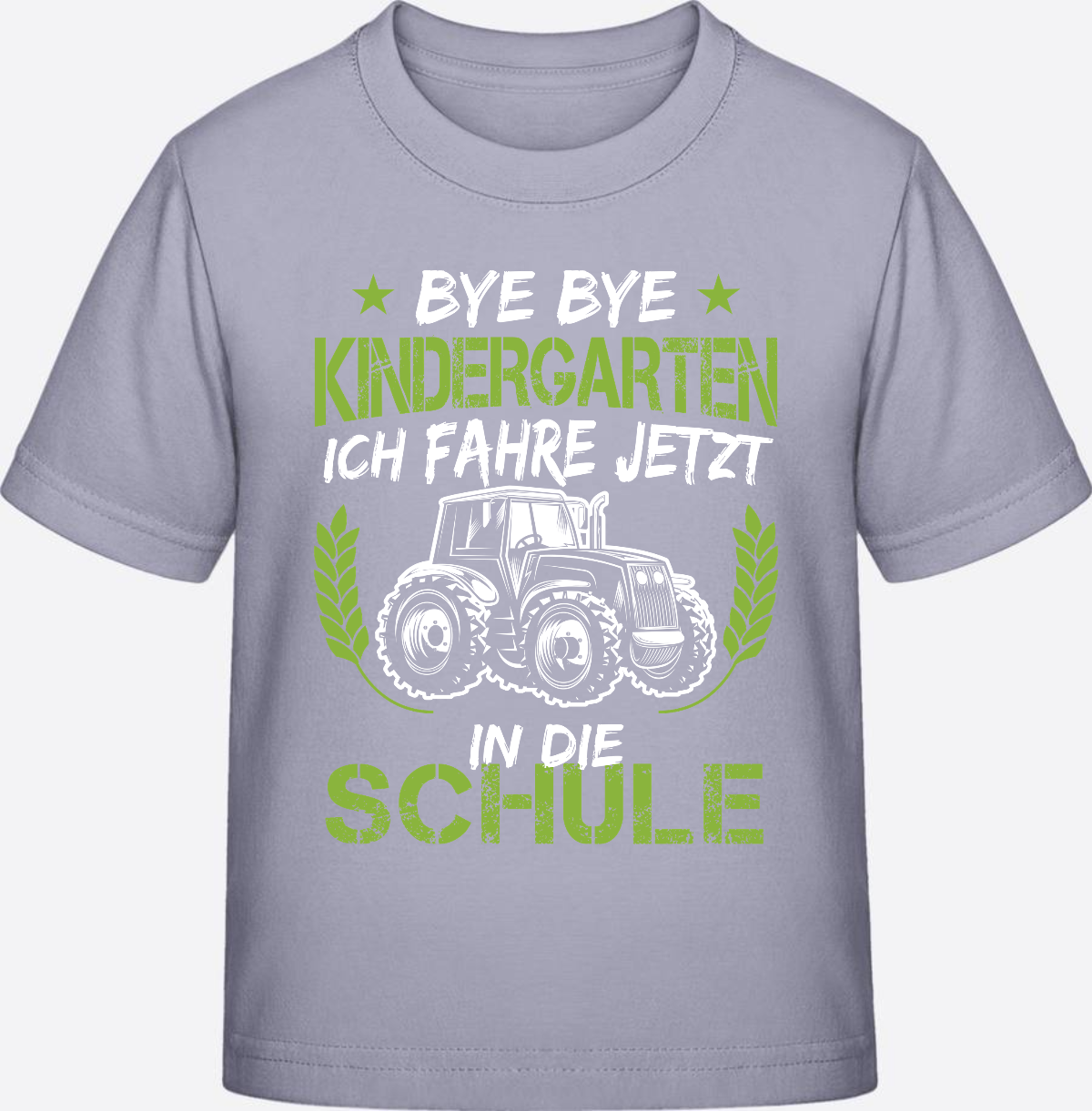 Einschulung T-Shirt Traktor – Bye Bye Kindergarten - Lavender