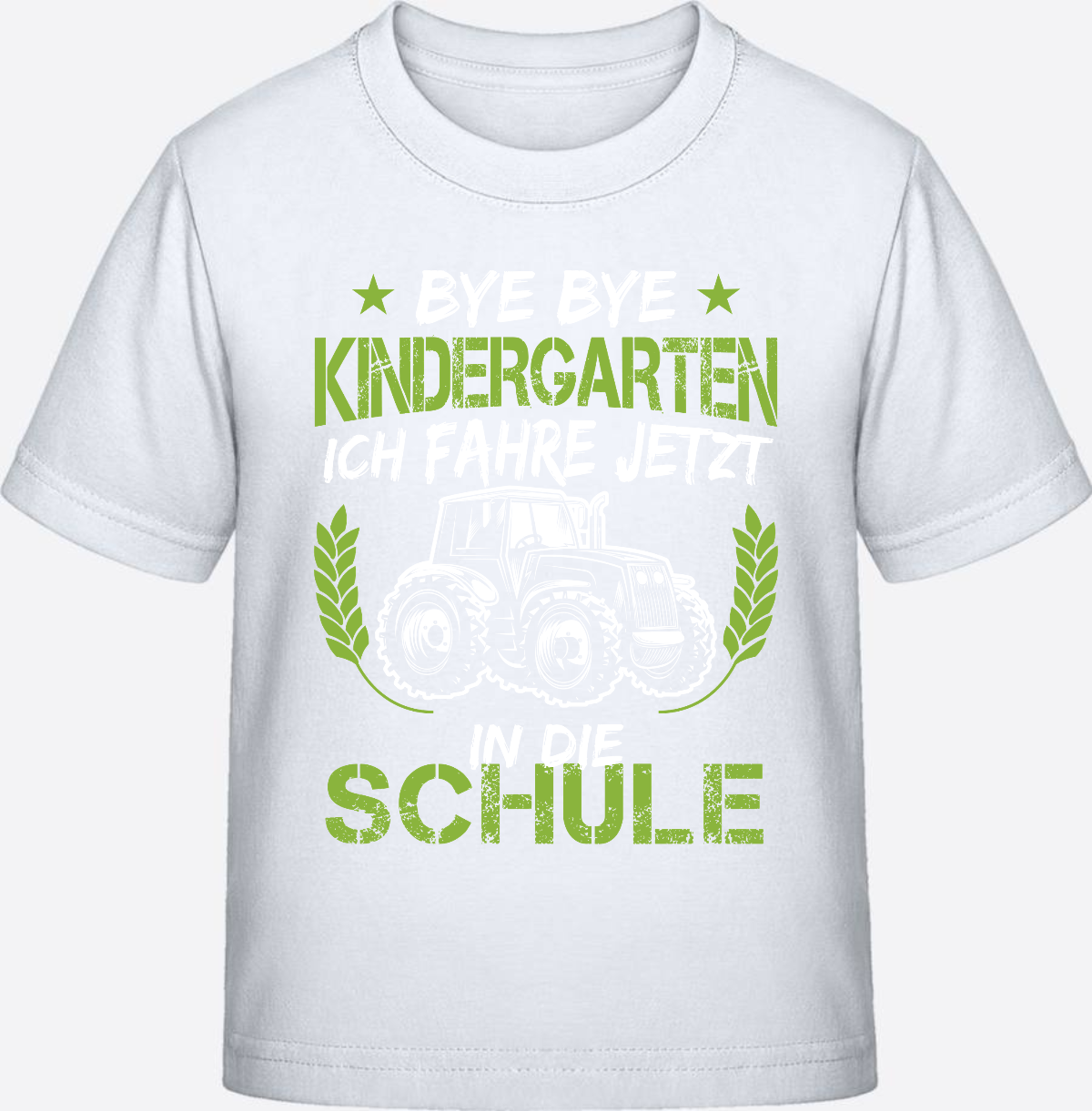 Einschulung T-Shirt Traktor – Bye Bye Kindergarten - White