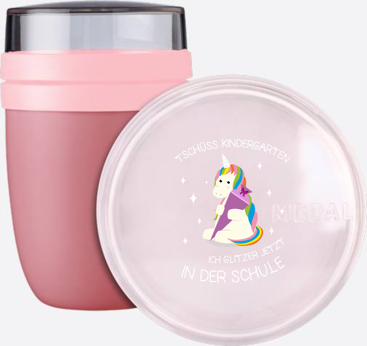 Einschulung Tasse Einhorn – Tschüss Kindergarten mit Name - Vivid Mauve