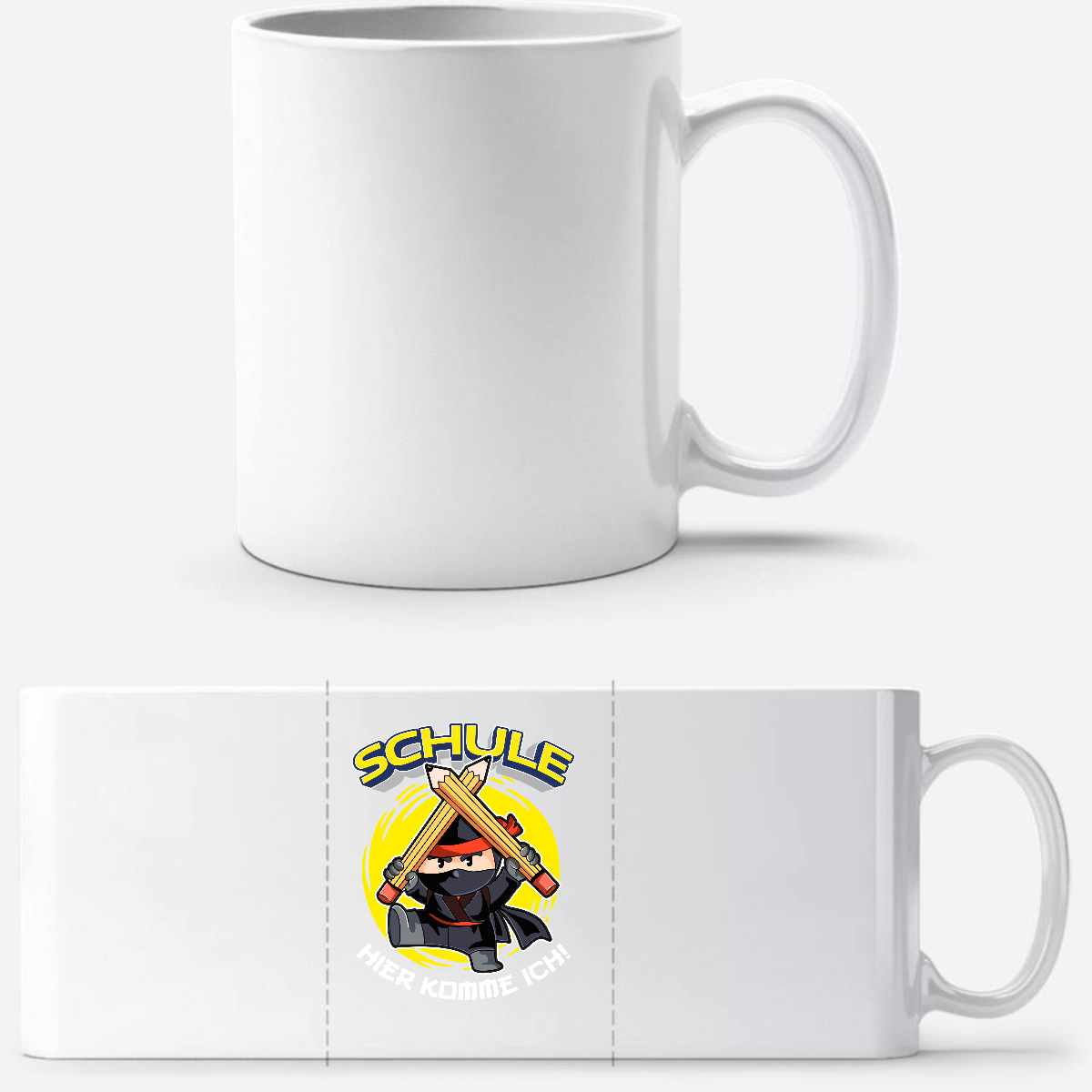 Einschulung Tasse Ninja – Schule hier komme ich! - Weiß