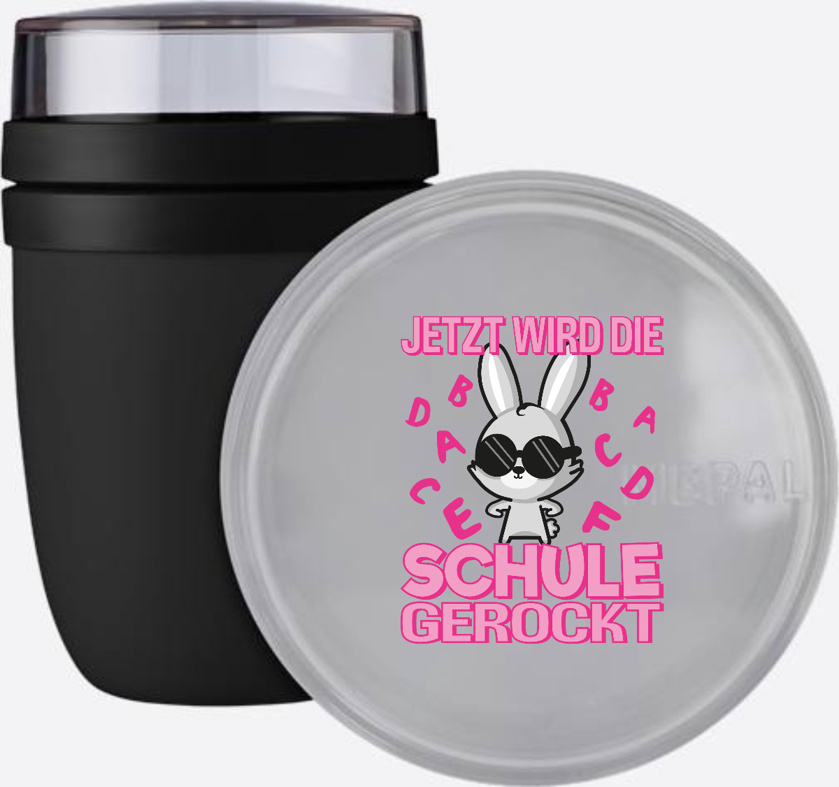 Einschulung Tasse – Schule gerockt Hase personalisiert - Nordic Black
