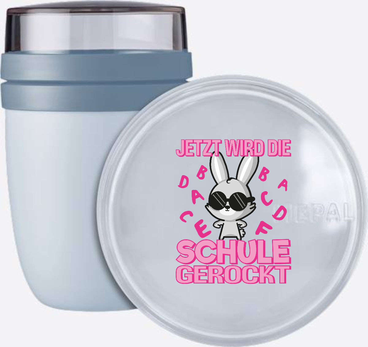 Einschulung Tasse – Schule gerockt Hase personalisiert - Nordic Blue