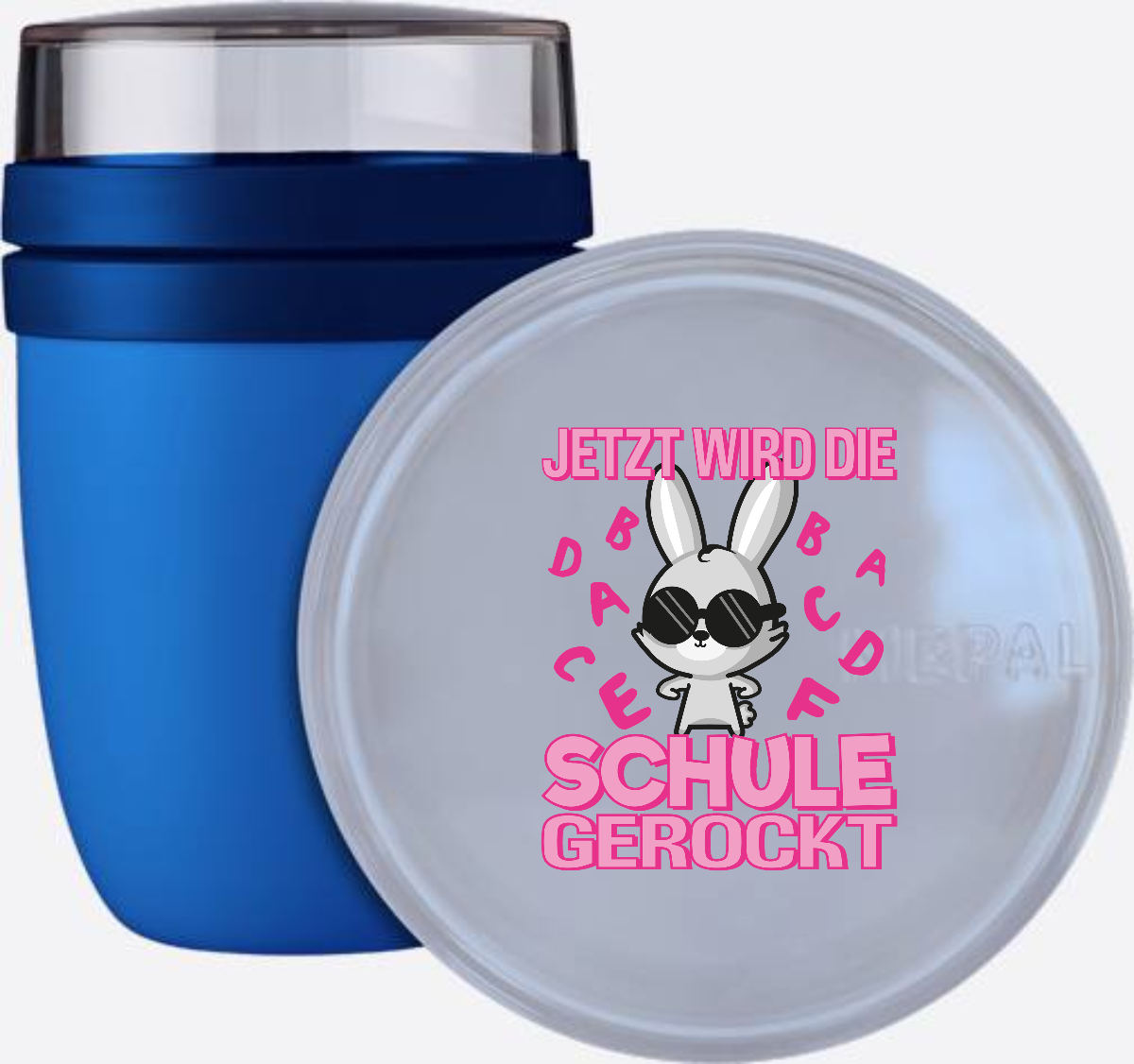 Einschulung Tasse – Schule gerockt Hase personalisiert - Vivid Blue
