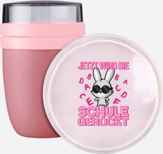Einschulung Tasse – Schule gerockt Hase personalisiert - Vivid Mauve