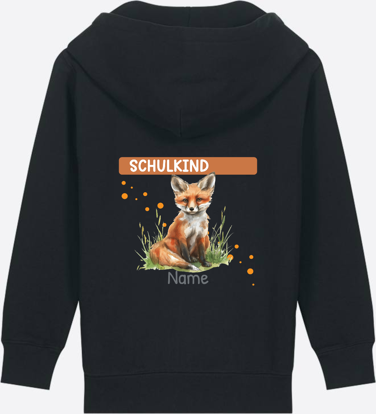 Einschulung Zip-Hoodie – Personalisiertes Geschenk mit Namen - Black