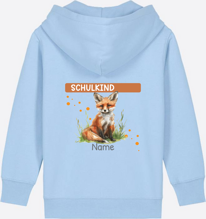 Einschulung Zip-Hoodie – Personalisiertes Geschenk mit Namen - Blue Soul