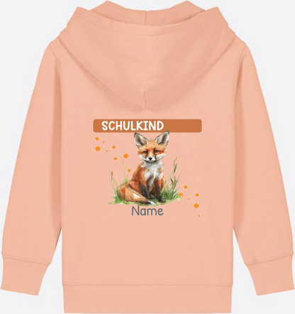 Einschulung Zip-Hoodie – Personalisiertes Geschenk mit Namen - Fraiche Peche