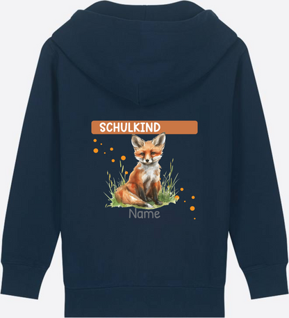 Einschulung Zip-Hoodie – Personalisiertes Geschenk mit Namen - French Navy