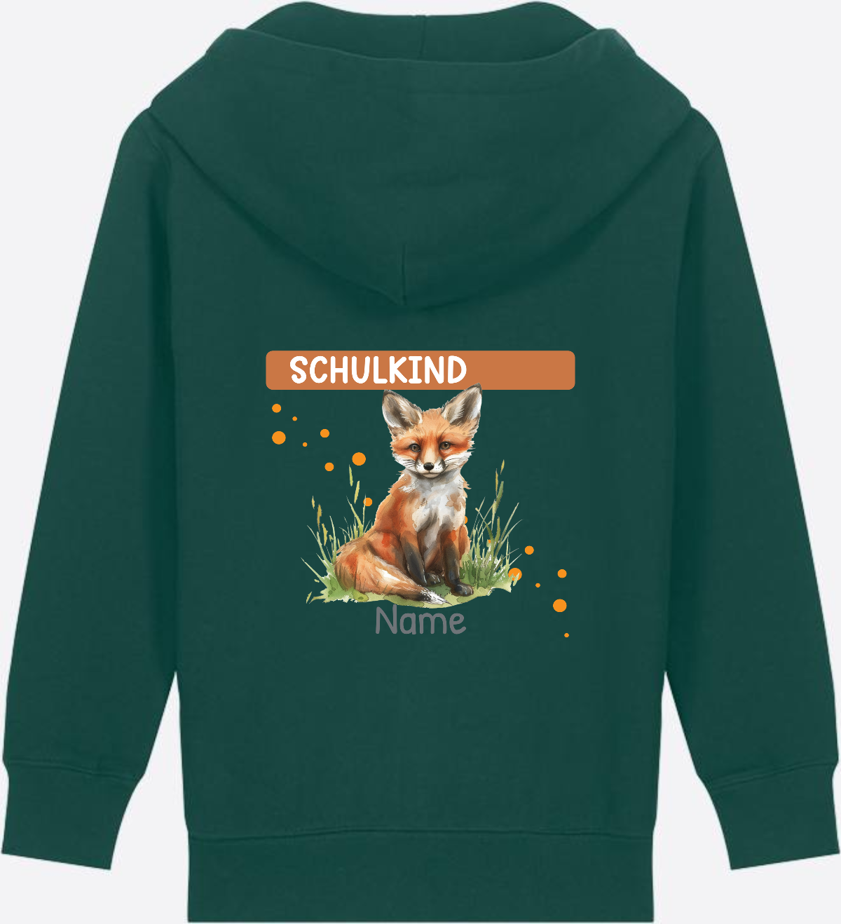 Einschulung Zip-Hoodie – Personalisiertes Geschenk mit Namen - Glazed Green