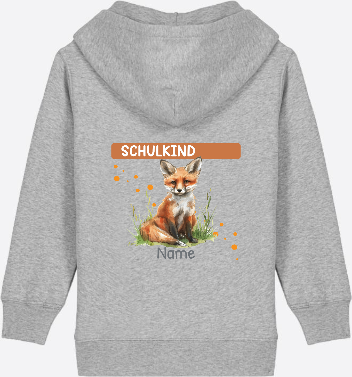 Einschulung Zip-Hoodie – Personalisiertes Geschenk mit Namen - Heather Grey