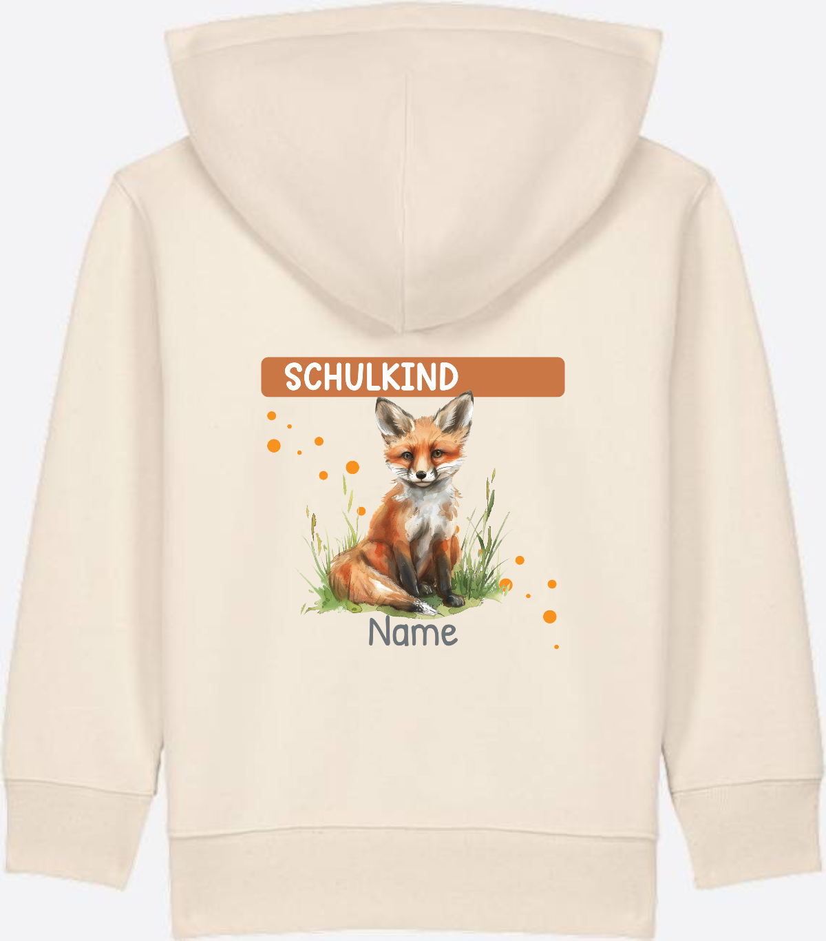 Einschulung Zip-Hoodie – Personalisiertes Geschenk mit Namen - Natural Raw