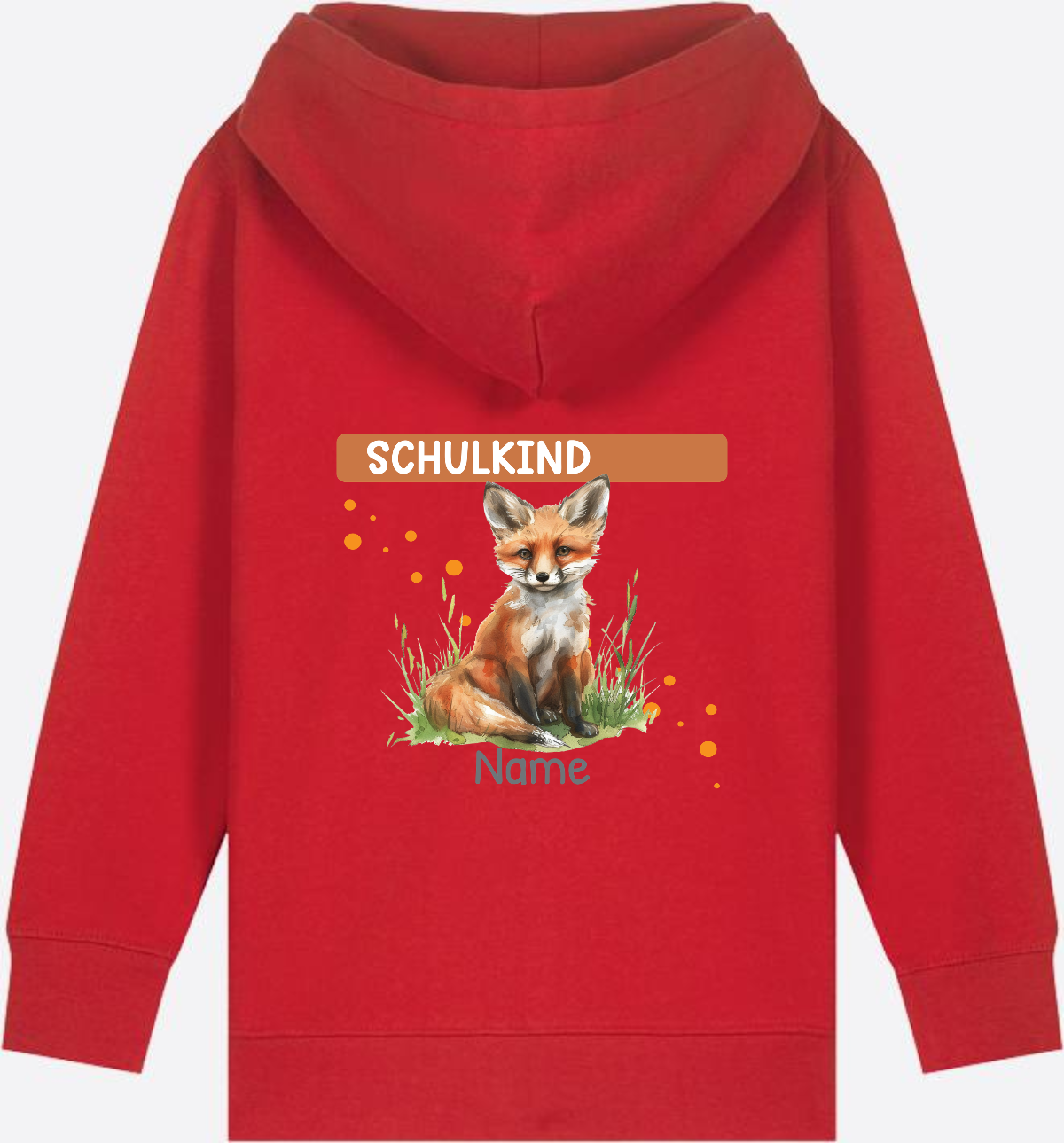 Einschulung Zip-Hoodie – Personalisiertes Geschenk mit Namen - Red
