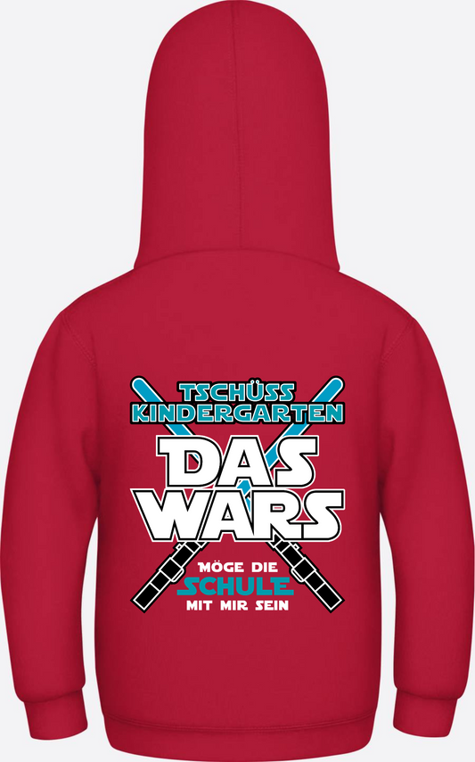 Einschulungs-Hoodie "Das Wars Kindergarten" mit Name - Fire Red