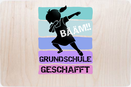 Erinnerungsbox Bääm Grundschule geschafft Mädchen – Personalisiert - Holz