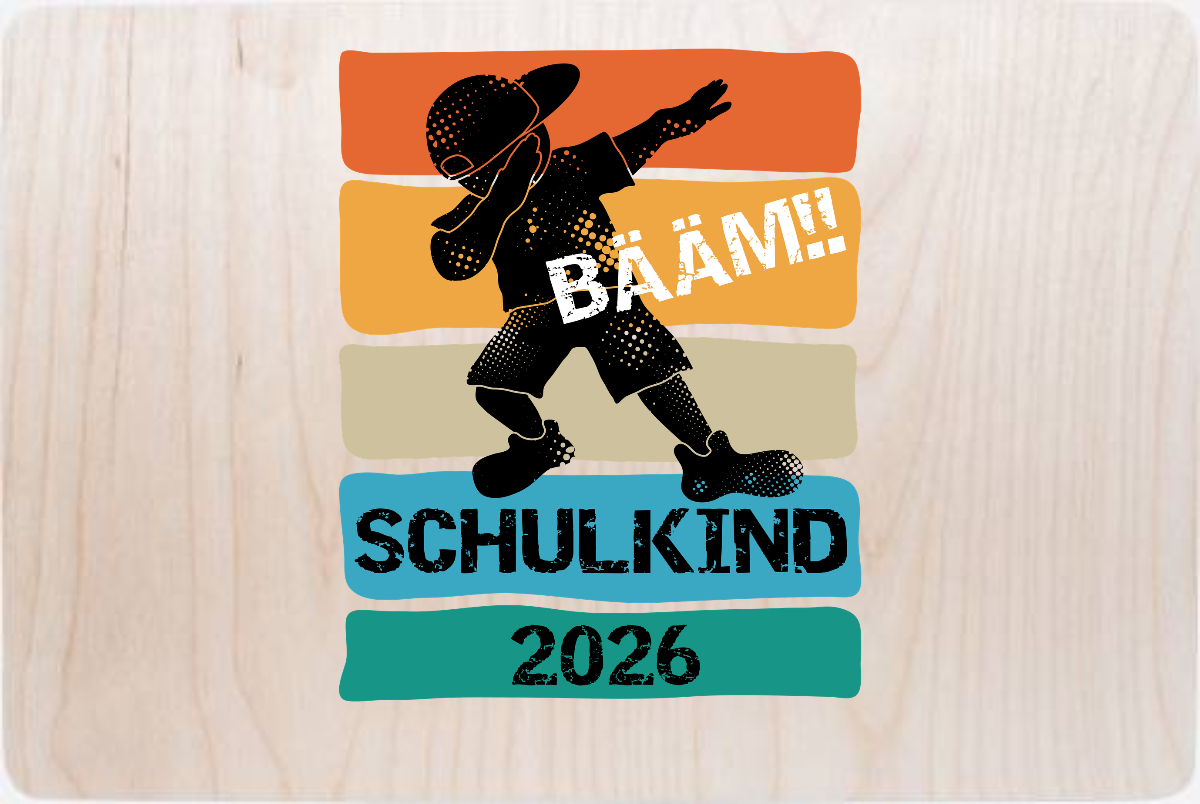 Erinnerungsbox Bääm! Schulkind 2026 – Geschenk zur Einschulung - Holz